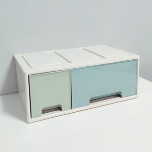 MR.DIY Plastic Compartment 2-Drawers Cosmetic Storage Box Set (32cm x  17.5cm)