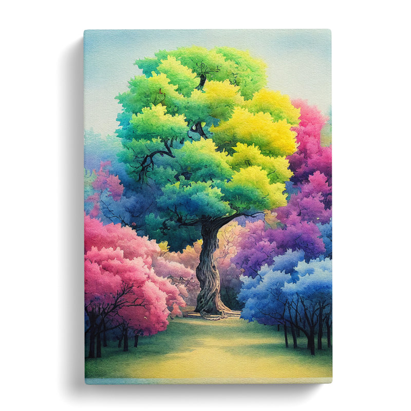 Watercolour Trees - Wrapped Canvas, 50cm H x 35cm W x 3cm D