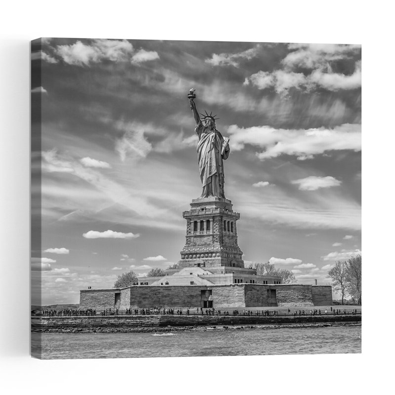 Statue de la Liberté, style classique abstrait contemporain, architecture urbaine, affiche murale, H 36 po x l 36 po