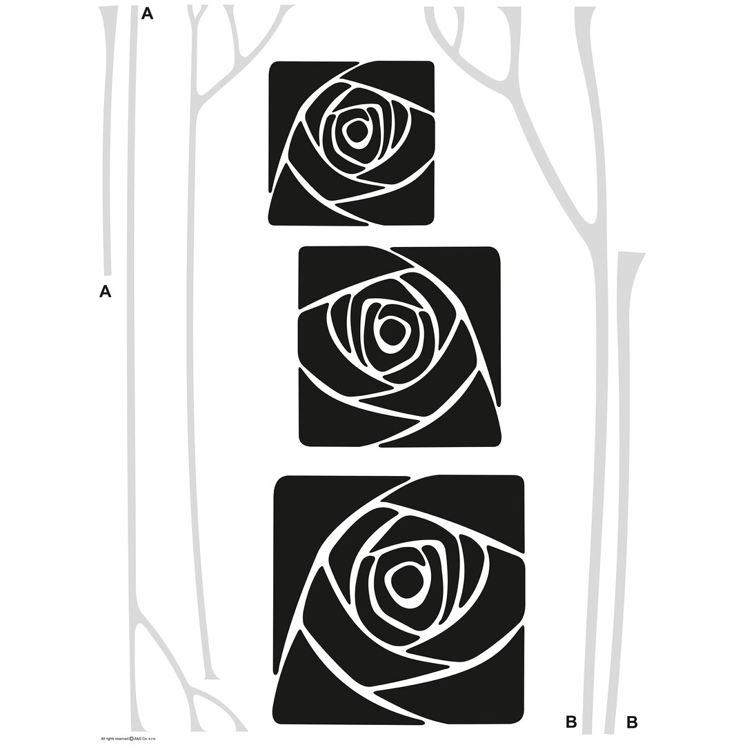 Wandtattoo Rose im Rahmen