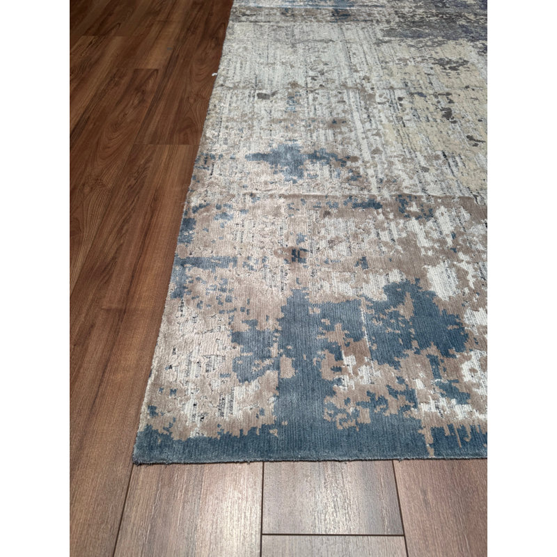 Tapis argenté en laine Original