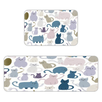 Ensemble de 2 tapis de cuisine pastel