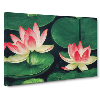 Great Lotus Flowers - Wrapped Canvas