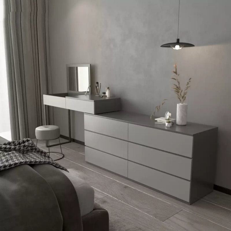 Commode multifonctionnelle, Gris/gris pâle