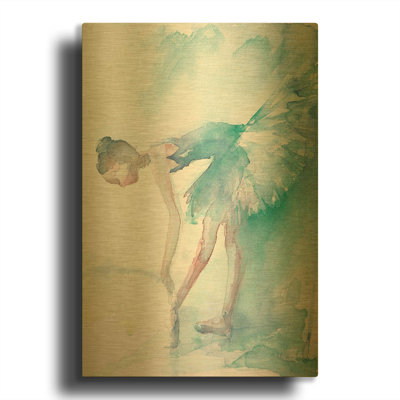 «Pointe Shoes» par Aimee Del Valley, art mural en métal doré, 24 po x 36 po