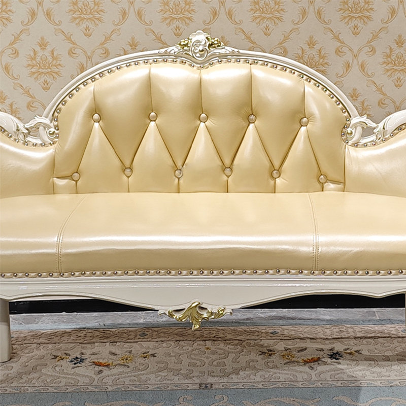 Banc rembourré en cuir véritable European Bed