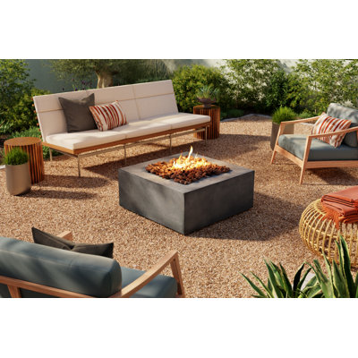 Baltic Concrete Fire Pit Table with Lid -  Real Flame, 9720LP-GLG
