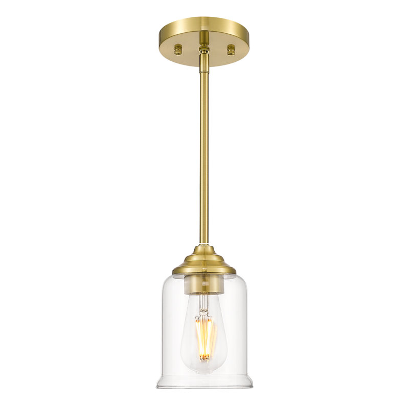 Luminaire suspendu 1 lumière Mid-Century 1 lumière avec abat-jour en verre transparent