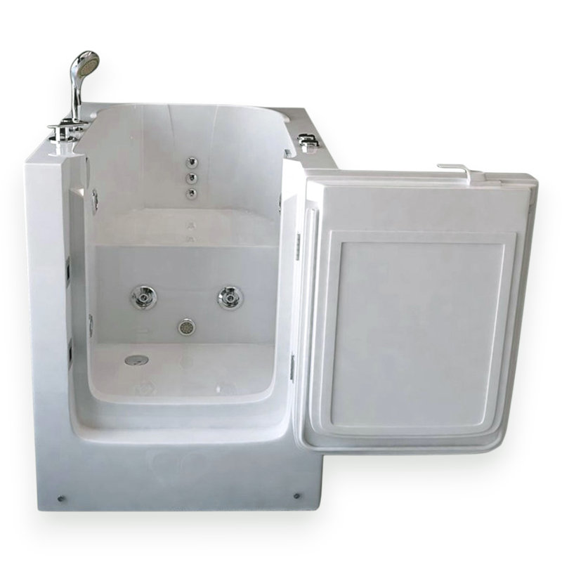 FLORIDA 36.5" x 32.5" Walk-In Whirlpool Bathtub with Seat, Door & 7 Jets