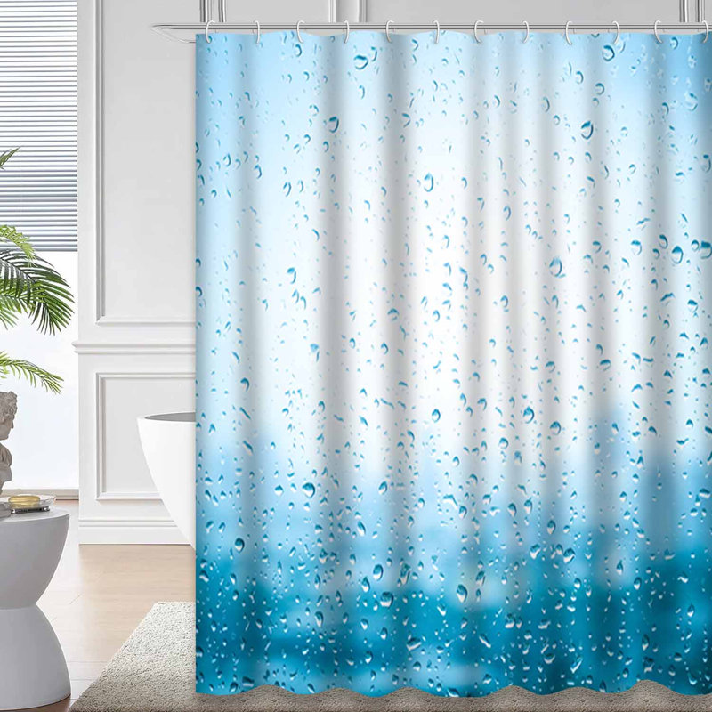 Rideau de douche vert imperméable, rideaux de douche pour la salle de bain avec 12 crochets, 72" L x 84" W