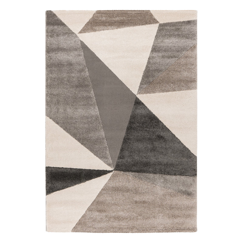 Canyon Geometric Area Rug, Rectangle 120 x 170cm, Grey/Brown/Blue
