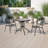 Amlie 23.75" Round Tempered Glass Metal Table with Smooth Ripple Design Top-1556893403