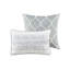 Édredon gris en coton 6 pièces - Motif époustouflant avec détails bleu et jaune