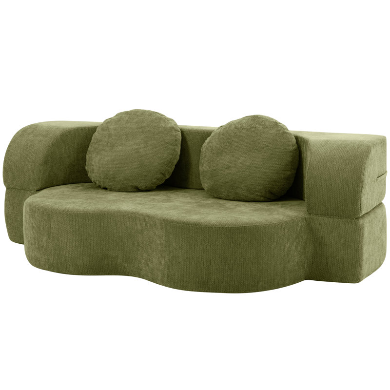  Canapé convertible rembourré 77 po, Vert
