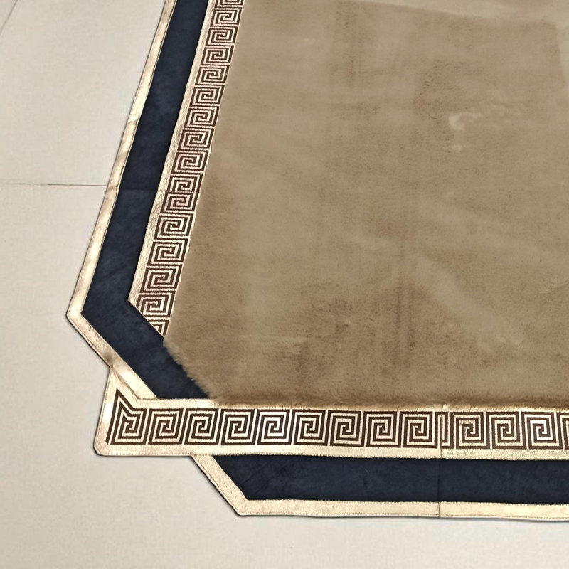 Tapis beige en fourrure douce, tapis moelleux de salon sur mesure, Tapis de couloir 2 pi x 6 pi