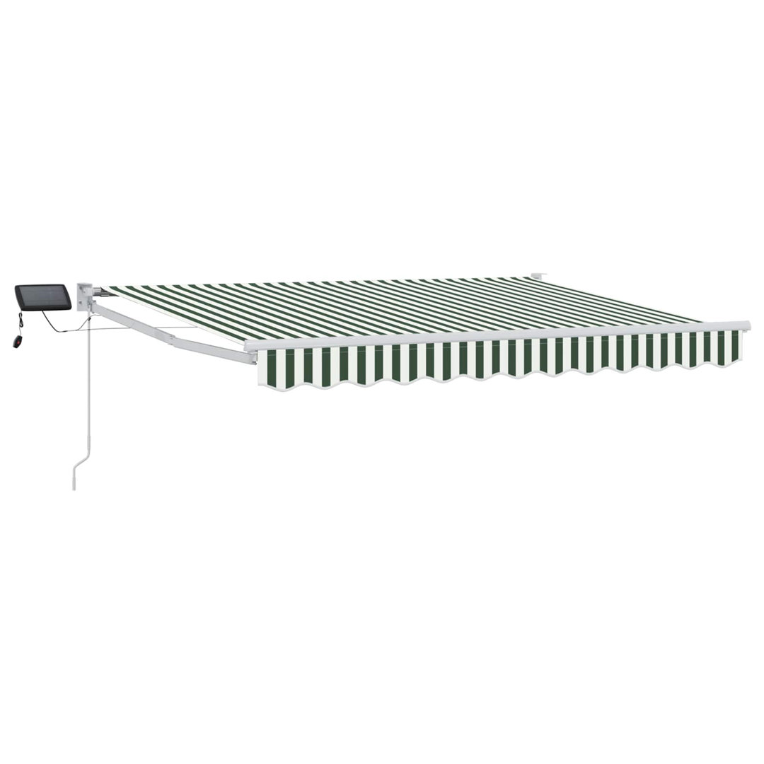 Vidaxl Manual Retractable Awning With Leds Polyester With PU Coating Sun Block