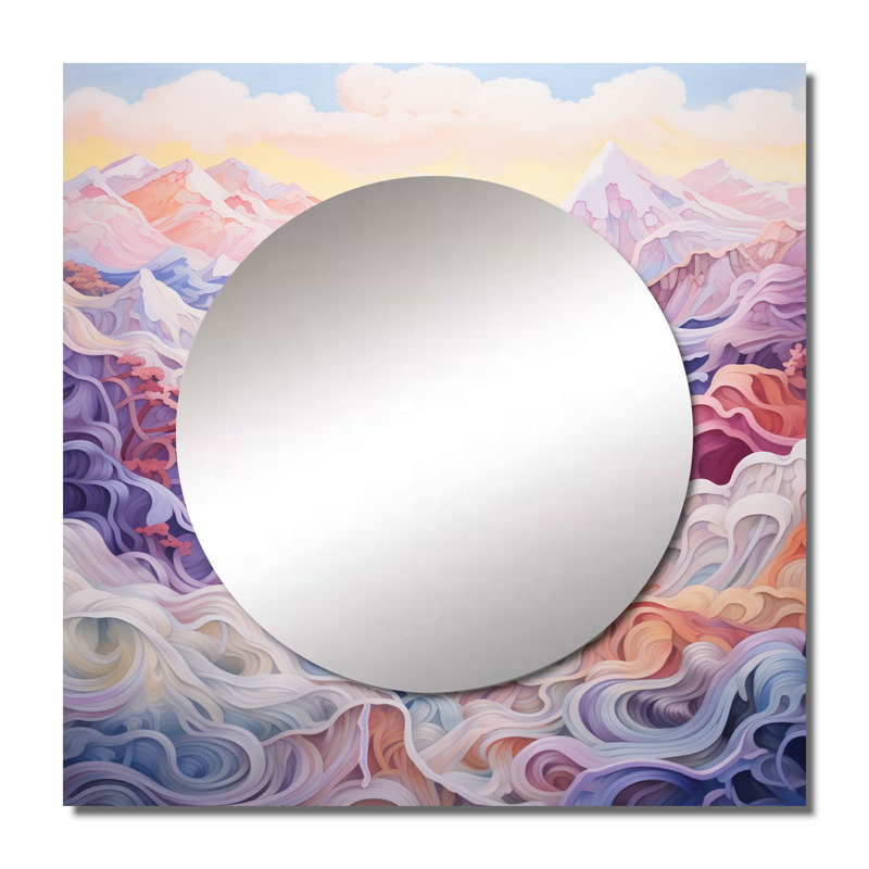 Art mural miroir de salon carré Deondry, 23 po x 23 po