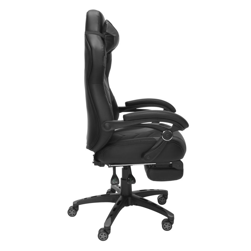Gray Ergonomic Reclining Gaming Chair with Footrest and Armrests
