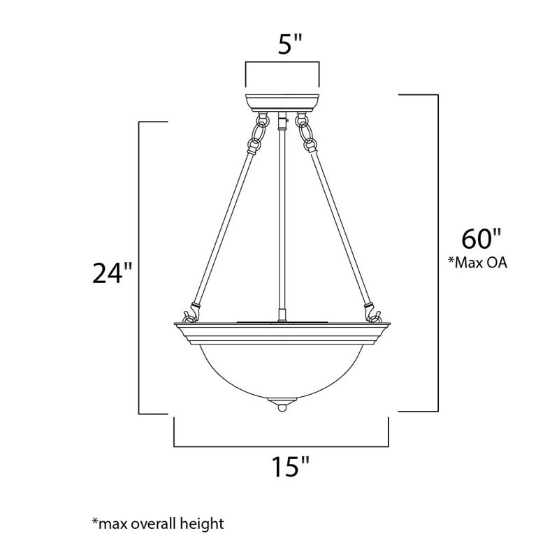15" Marble and Oil Rubbed Bronze Glass Bowl Pendant Light