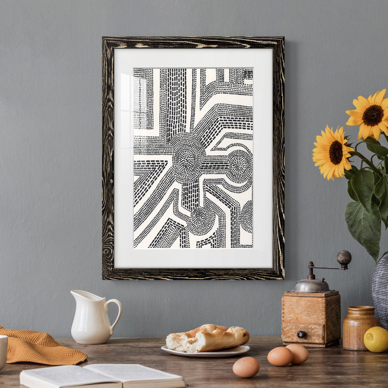 " Dots And Dashes II ", Black Framed, 24" H x 20" W x 1" D