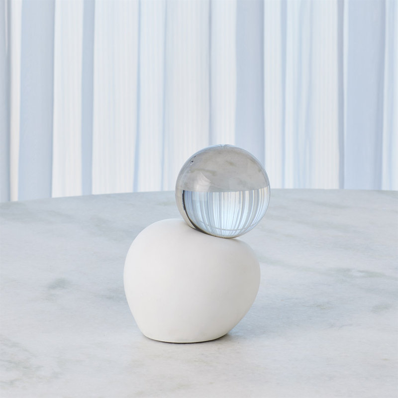 Single Meringue Sculpture w/Sphere, 8" H x 5.5" W x 5.5" D