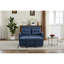 convertible 1-en-1 avec ports USB, fauteuil réglable, lin bleu marine