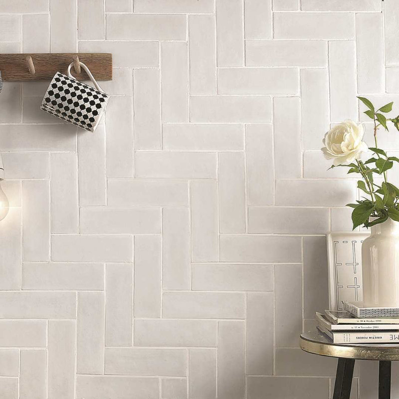 Galileo 2" x 6" Matte Porcelain Wall Tile, Bianco Matte