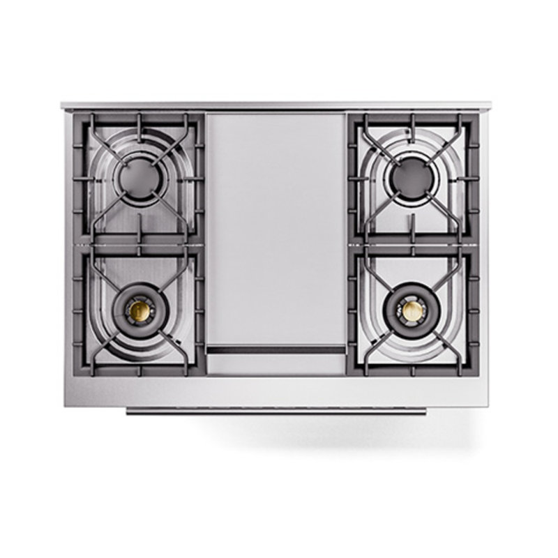  Cuisinière à double combustible 36 po ILVE Professional Plus II, 6 brûleurs scellés, plaque chauffante, Propane liquide