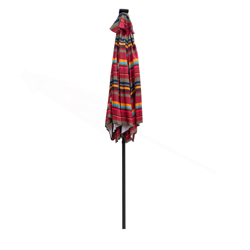 Parasol 9 pi avec lumière, Red Striped