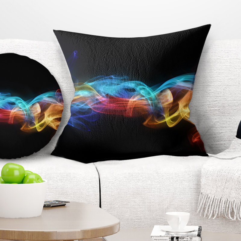Coussin abstrait, 18 po x 18 po, Coussin décoratif
