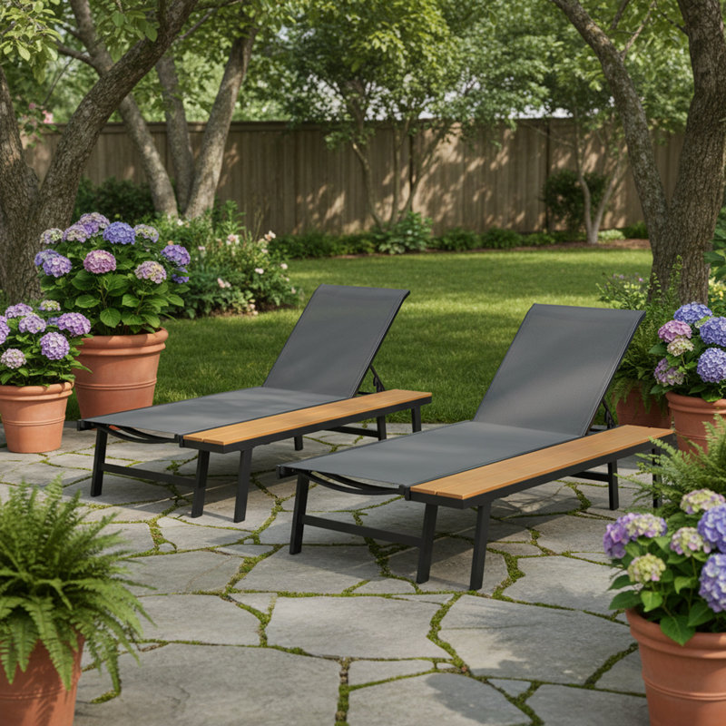 ENSEMBLE DE 2 CHAISE-CHAUSSURE AVEC PISCINE EN BOIS WATERLOO (62756.00BLKMP2), 2