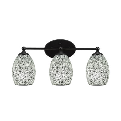 Barre d'éclairage de salle de bain Capri avec verre fusion noir de 5 po