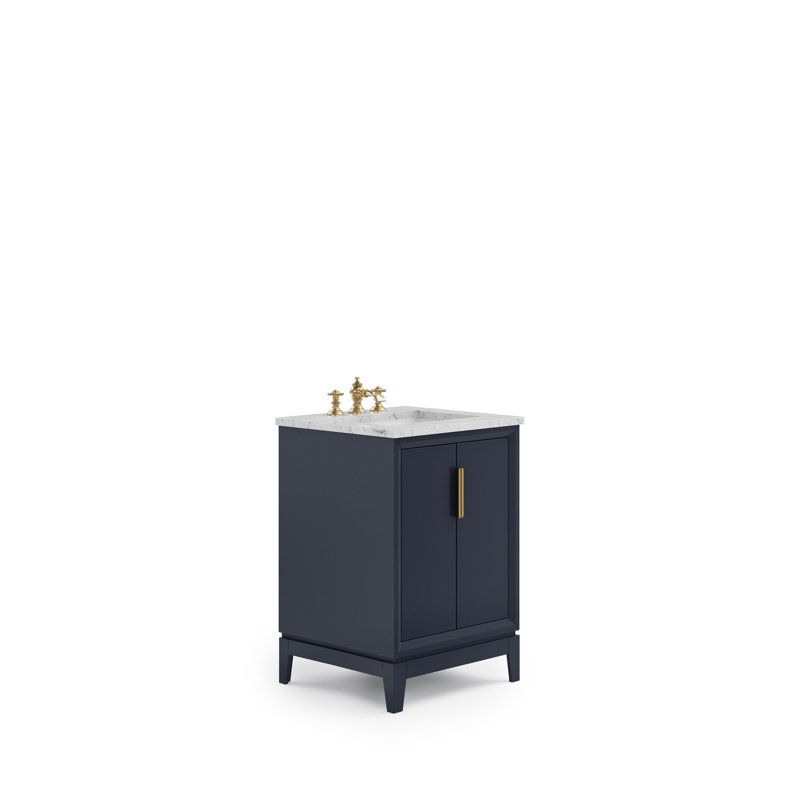 Elizabeth 24" Single Bathroom Vanity Set with Mirror, Monarch Blue, Waterfall