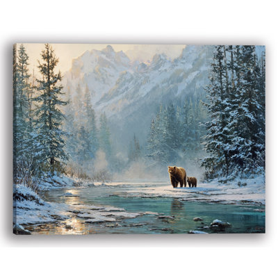 «Morning Walk by the River», art mural sur toile tendue