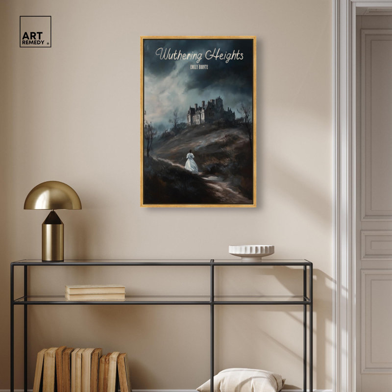Toile «Wuthering Heights» par Art Remedy, H 31 po x l 21 po, Cadre doré
