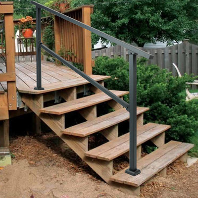 Confote 1PCS Deck Handrails Wrought Iron Stair Railings For 1-2 Step