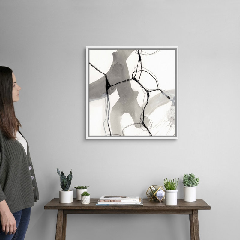 Reproduction d’art, "modullate I" par June vess, Cadre blanc, H 22 po x l 22 po x 1,75 po