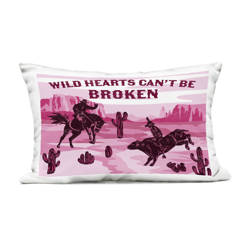Coussin d'extérieur imprimé Wild Hearts Impossible Be Broken par Diane Labombarbe