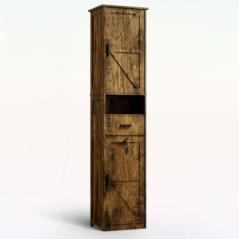 Versatile Bathroom Cabinet with Efficient Storage Compartments for Optimal Organization, Vintage