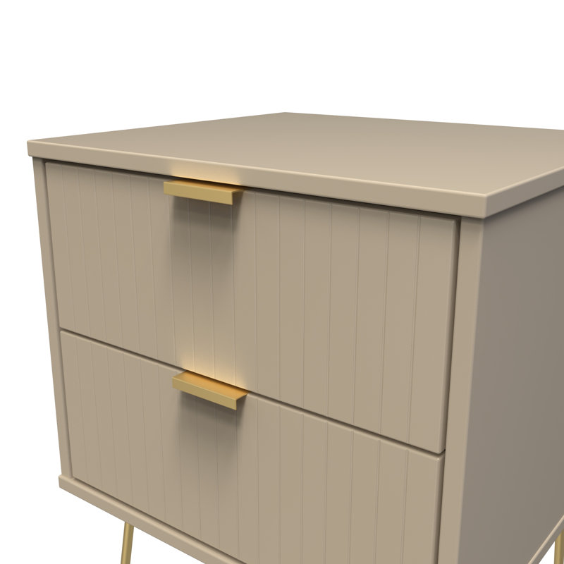 Beranda 45cm W Manufactured Wood Bedside Table, Mushroom Matt