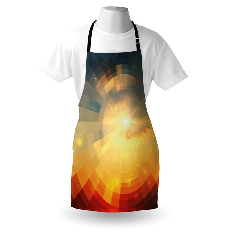 Multicolore East Urban Home, tablier abstrait unisexe, rayons de soleil, taille adulte