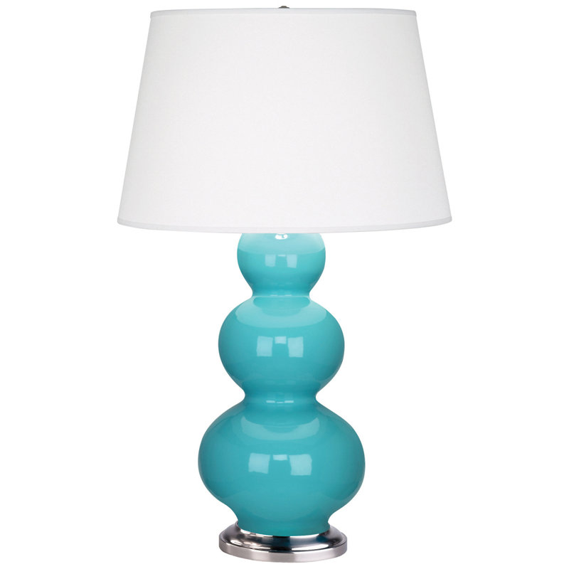 Triple Gourd Table Lamp, Egg Blue/Lucite