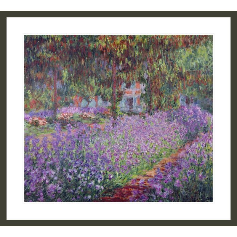 Le jardin de l'artiste à Giverny par Claude Monet - Estampe numérique encadrée, H 33,5 po x l 36,83 po