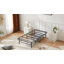 Foldable Heavy Duty Black Metal Bed Frame with Underbed Storage, 14'' High, No Box Spring-1052971257