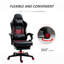 Fauteuil de jeu en cuir noir Pu