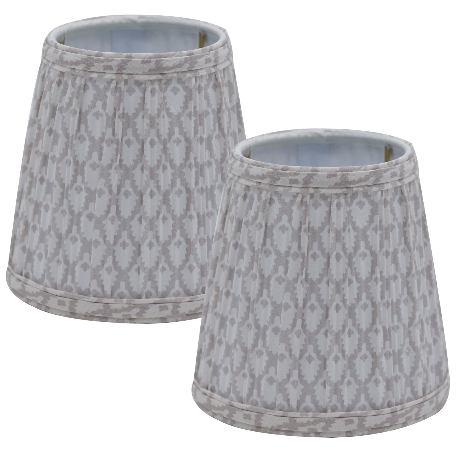 Empire Sconce Hardback Lampshade With Flame Clip Fitter, Set Of 2, White, Beige/White