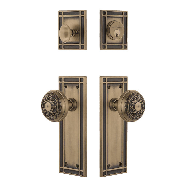 Nostalgic Warehouse Mission Entry Set with Egg & Dart Knob