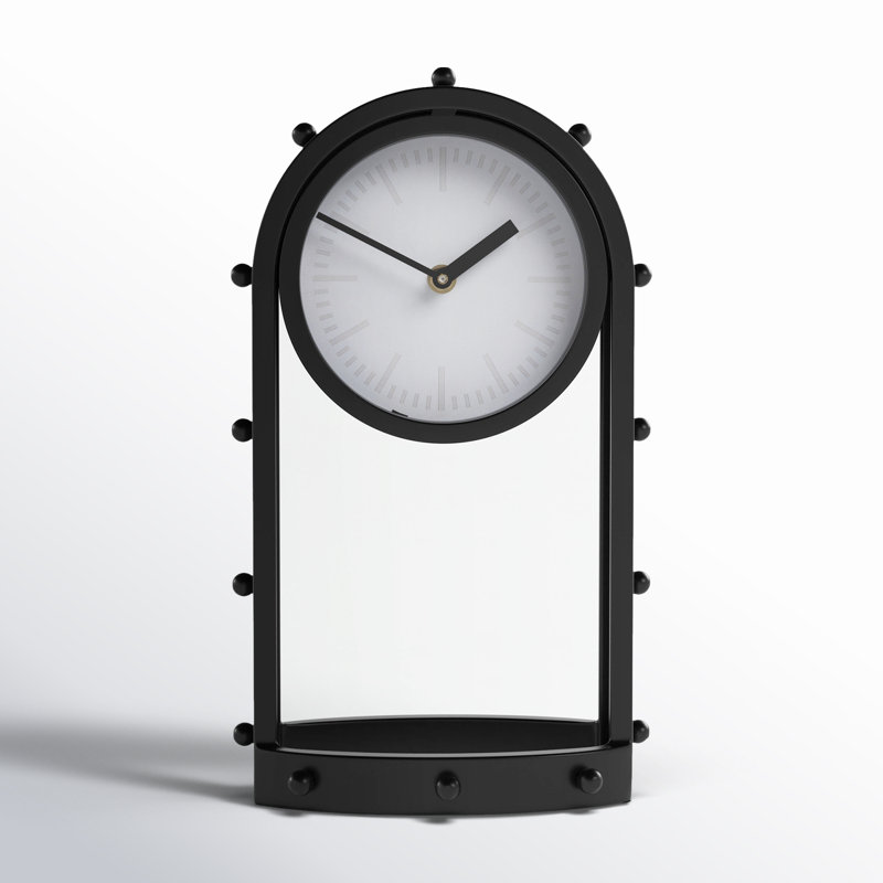 Reze Analog Quartz Tabletop Clock, Black 