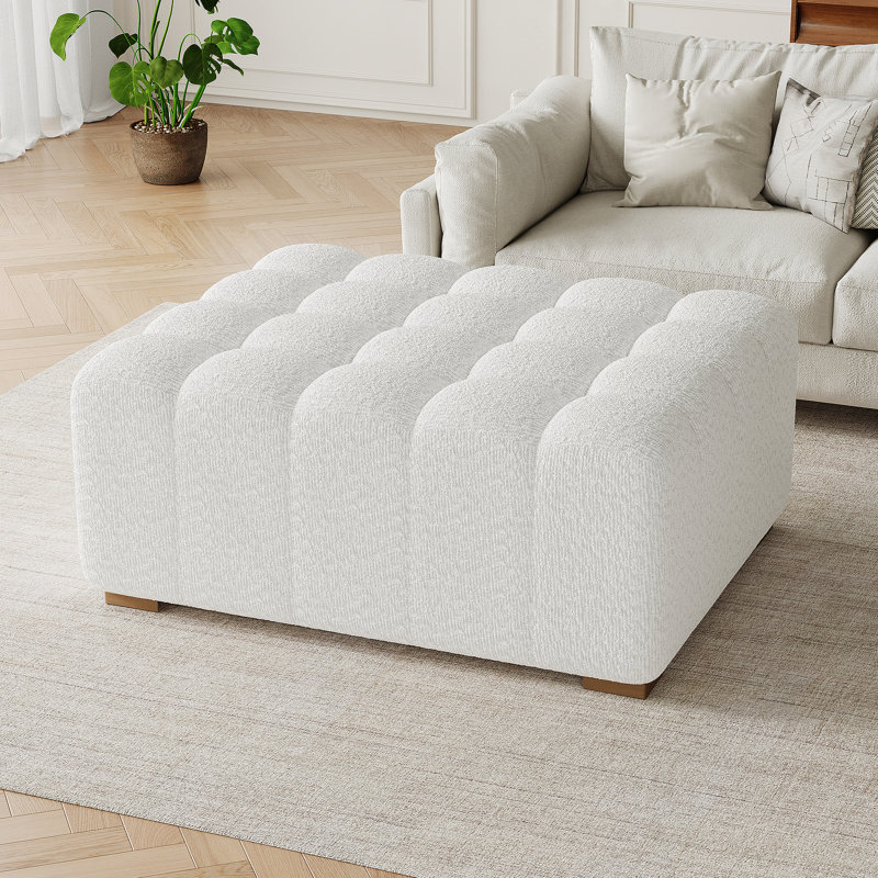 Repose-pieds blanc polyvalent Boucle