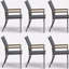Ensemble de 6 chaises de patio d'extérieur en aluminium gris - textilene toutes saisons